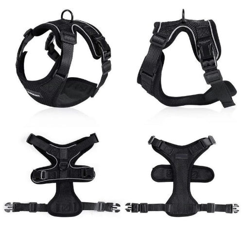 Toll Escape Proof Cat Vest Harness And Car Seat Belt Adapter Adjustable Reflective Cat Harness Soft Mesh Harness For Kitten Puppy