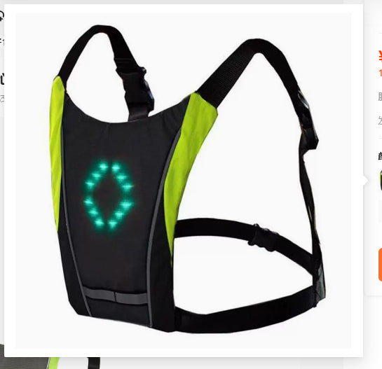 USB Rechargeable Reflective Vest Backpack with LED Turn Signal Light Remote Control Outdoor Sport Safety Bag Gear for Cycling