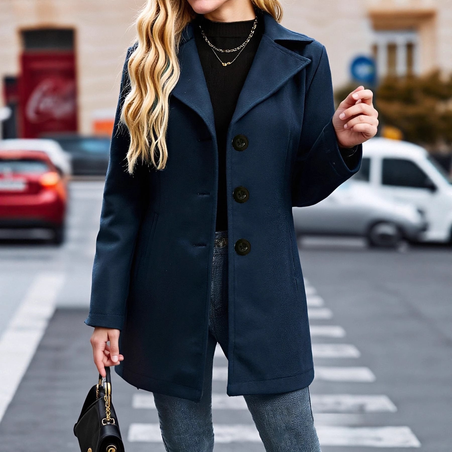 Vintage Notch-Collar Wool Coat