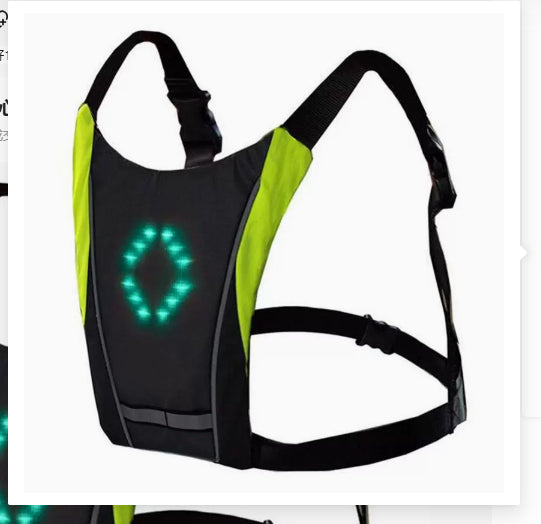 USB Rechargeable Reflective Vest Backpack with LED Turn Signal Light Remote Control Outdoor Sport Safety Bag Gear for Cycling