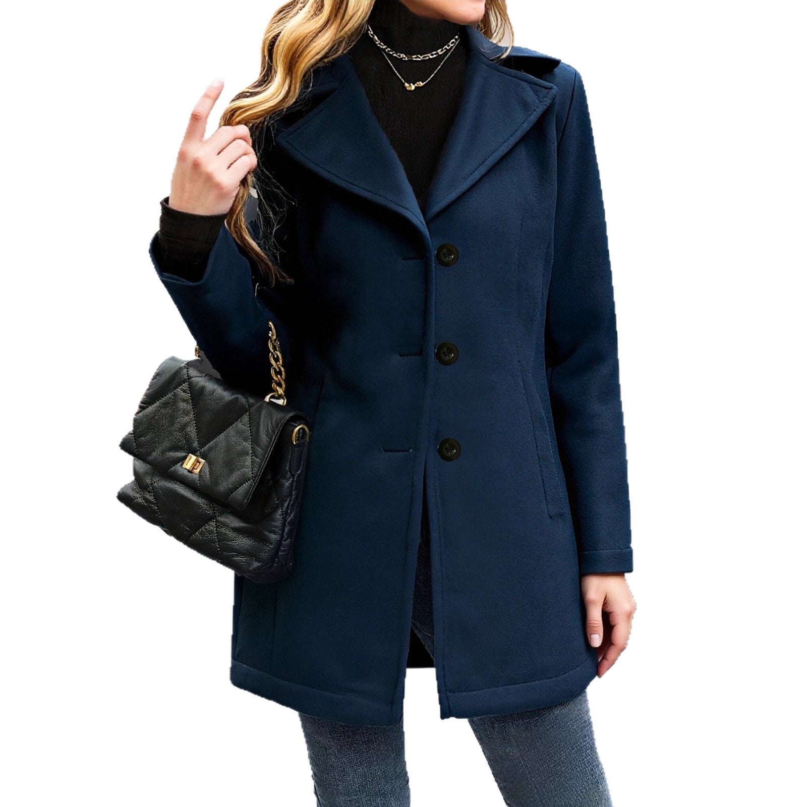 Vintage Notch-Collar Wool Coat