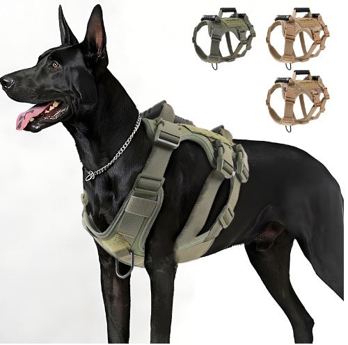 Nice Pet Dog Anti-breakaway And Anti-rush Reflective Breathable Chest Harness For Walking Medium And Large Dogs, Tactical Chest Harness