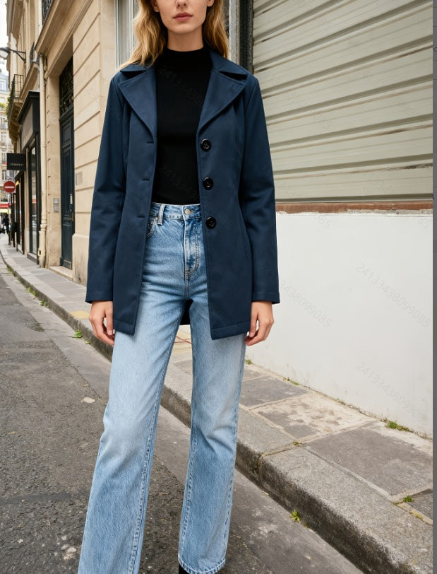 Vintage Notch-Collar Wool Coat