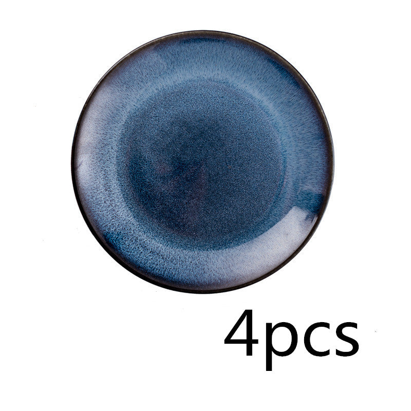 Elegante European-Style Ceramic Plate, Western Plate, Steak Plate, Disc Cake Plate, Pasta Plate, Breakfast Plate, Kiln Change Plate, Underglaze Tableware