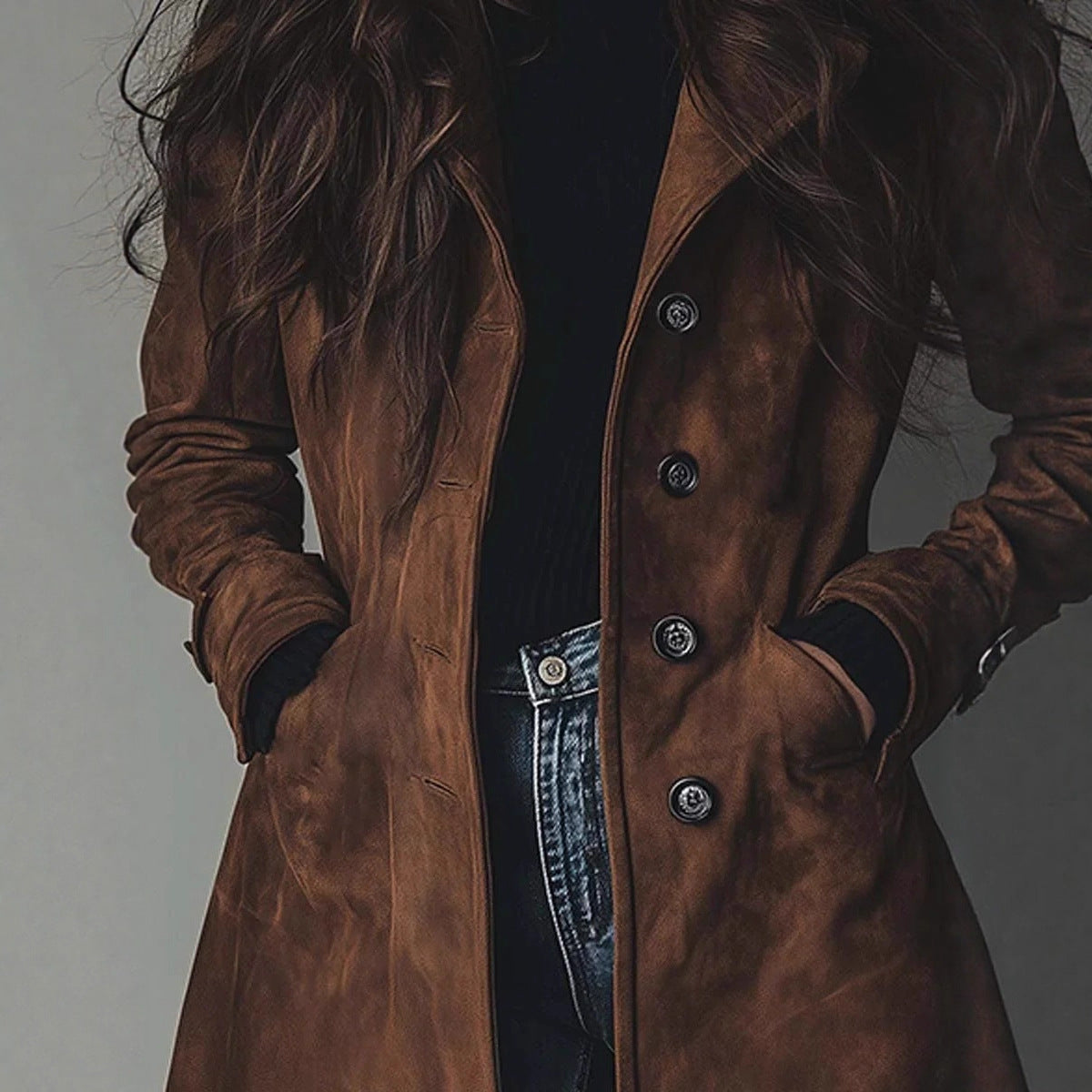 Long Trench Coat for Winter