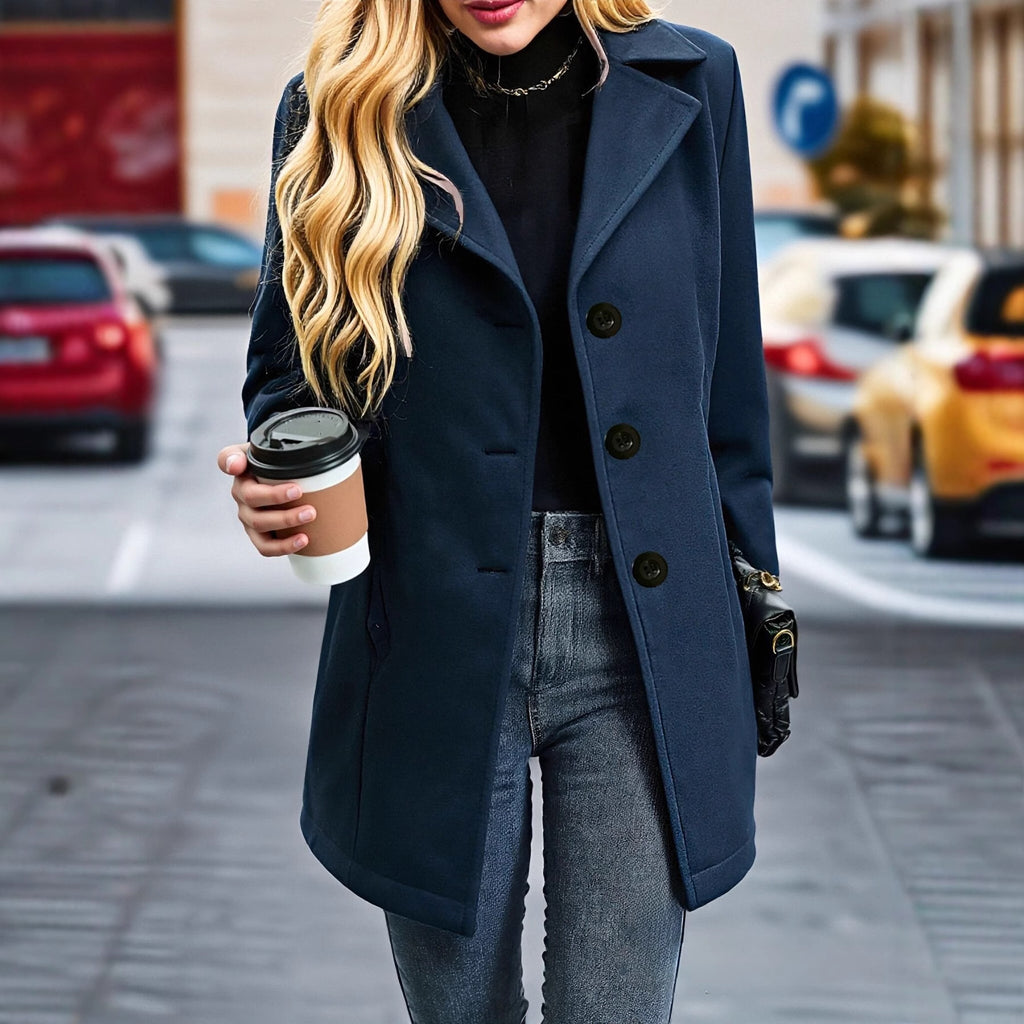 Vintage Notch-Collar Wool Coat