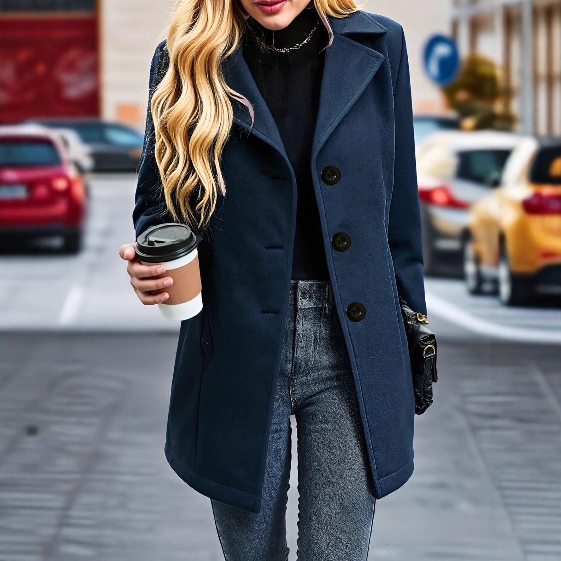 Vintage Notch-Collar Wool Coat