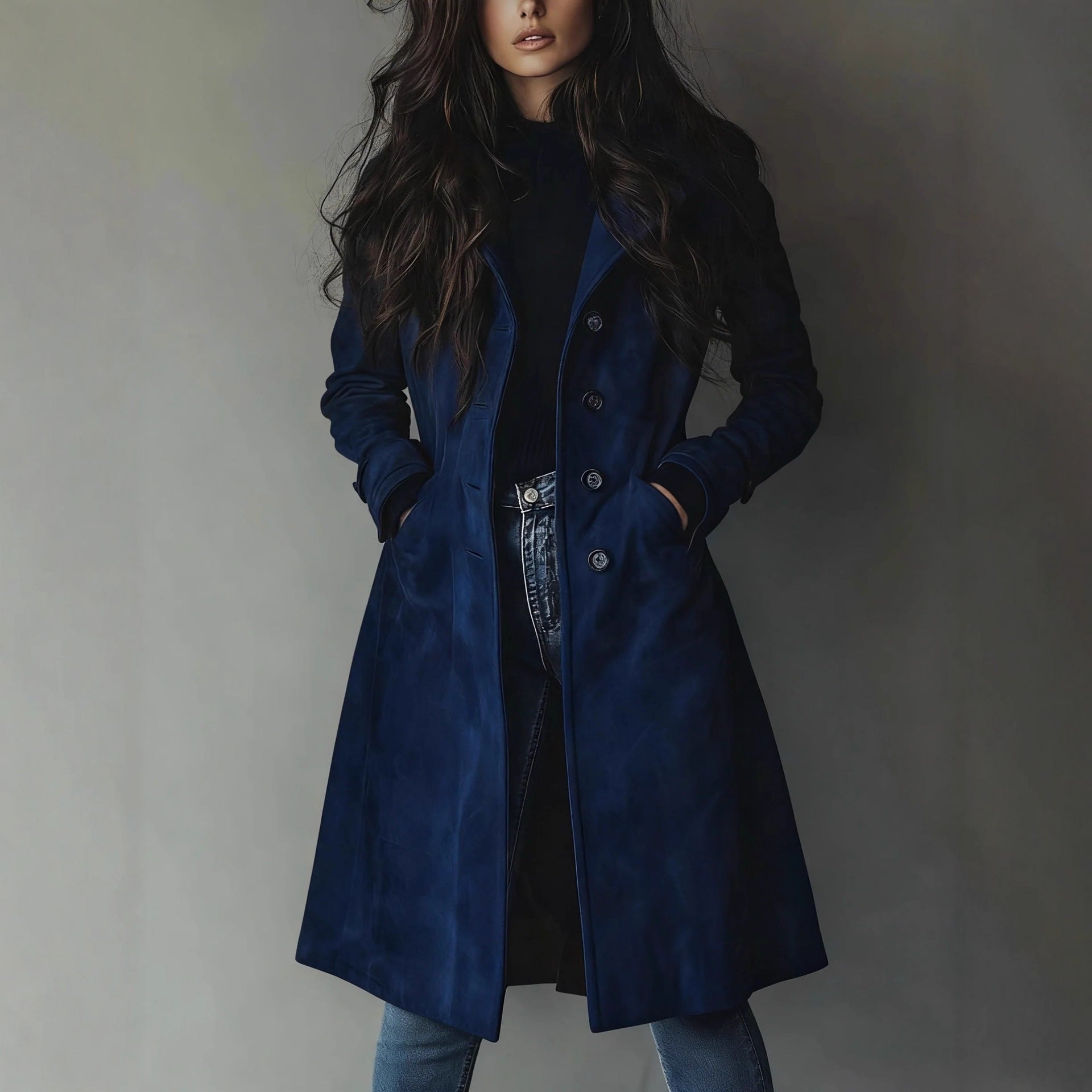 Long Trench Coat for Winter